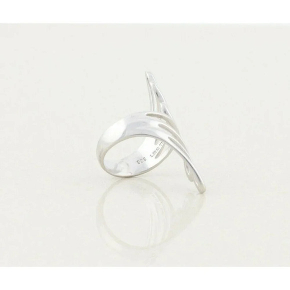 Sterling Silver Fan Ring Long Finger Ring size 8 1/4 - Picture 7 of 7